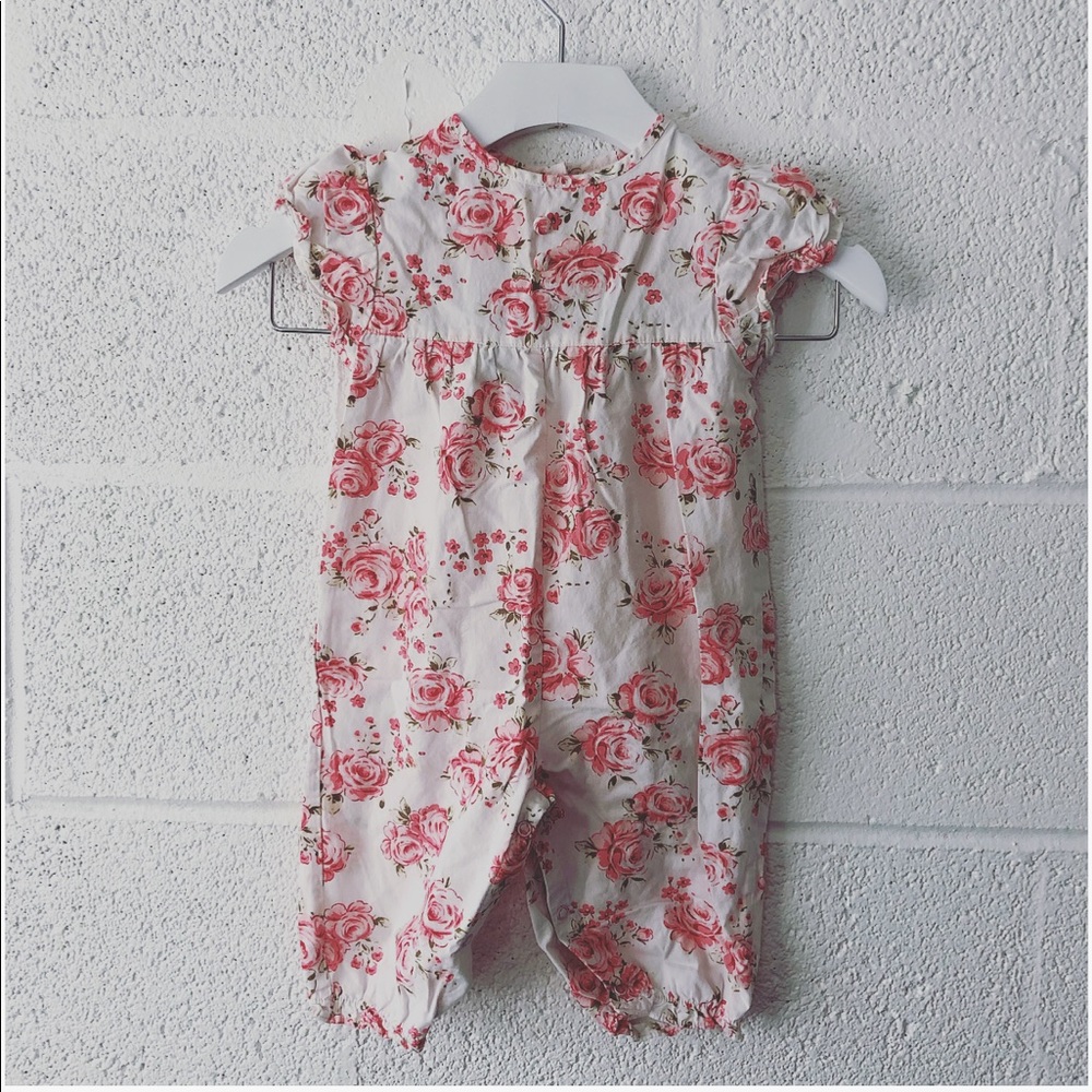 C.C. Bates floral romper sz: 9M